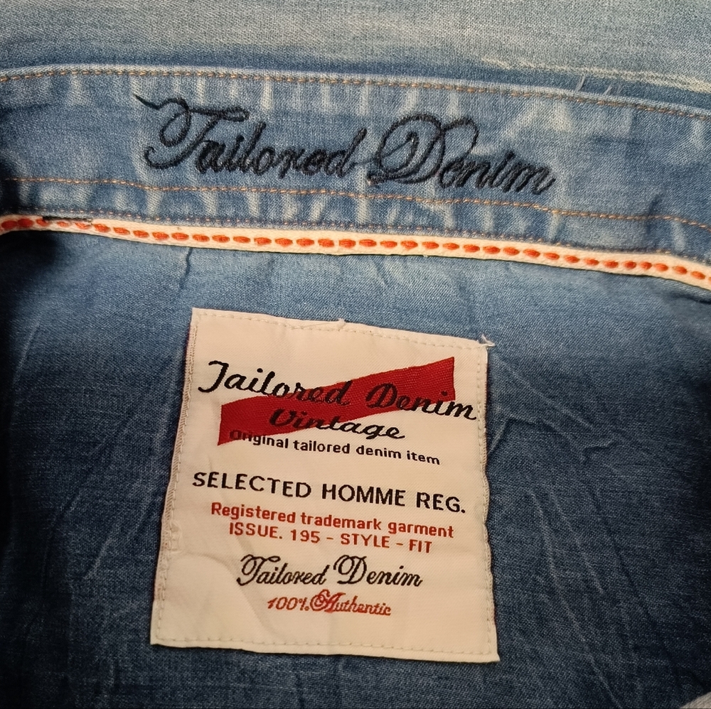 M🐴Vintage Western Denim Button Down Shirt Unisex - Picture 7 of 7